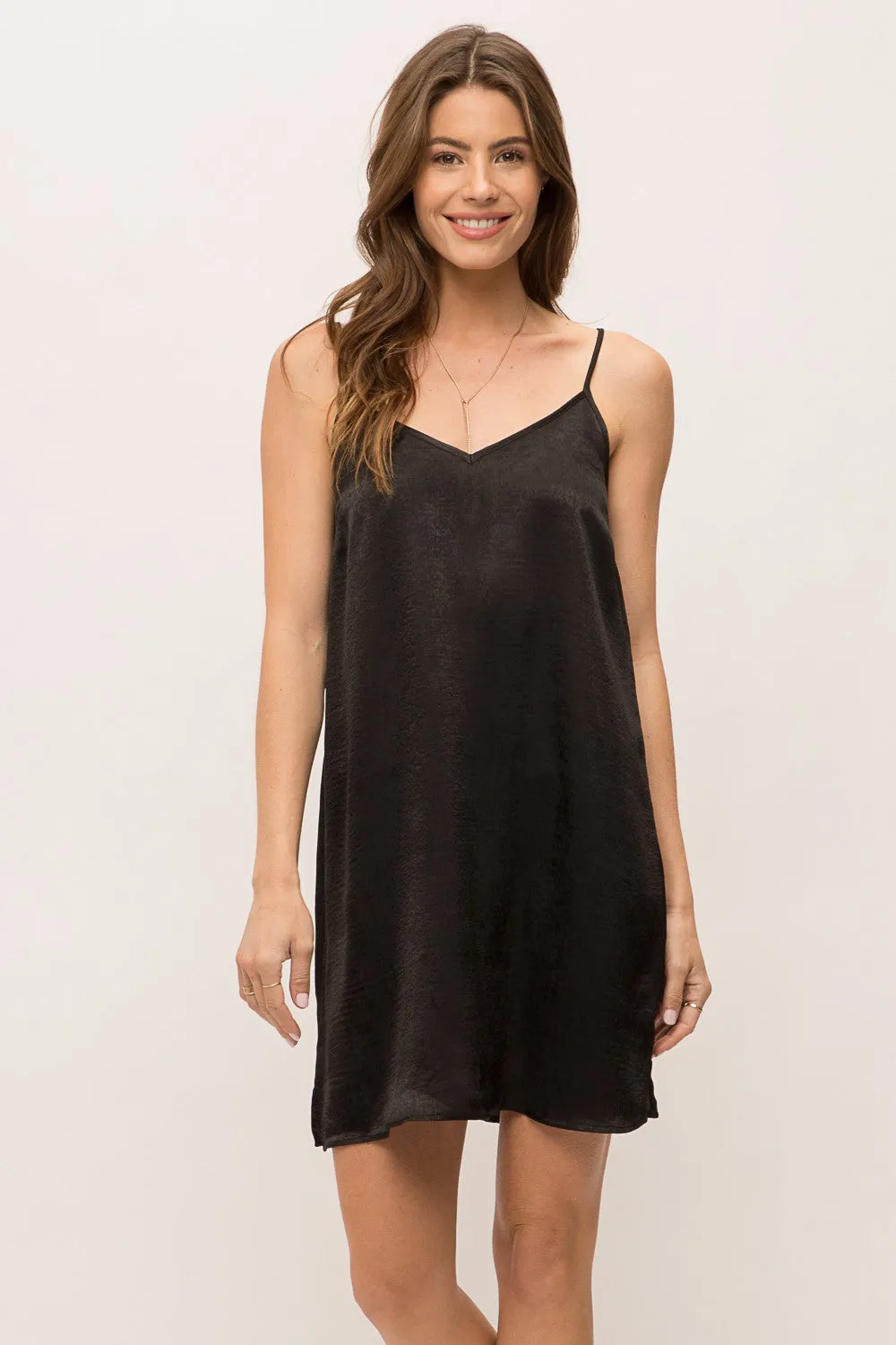 V Neck Slip in black