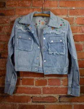 Vintage Denim Light Wash Crop Jacket 1970s S