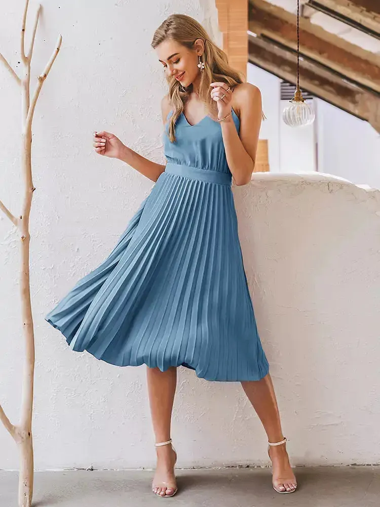 Wonder Pleated Midi Dress